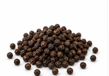 Black pepper (Piper nigrum) peppercorns